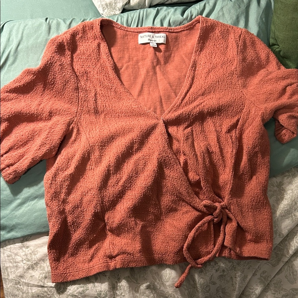 Madewell Terracotta Wrap Blouse